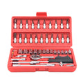 46-Piece High-Torque Ratchet Socket Wrench Maintenance Toolkit
