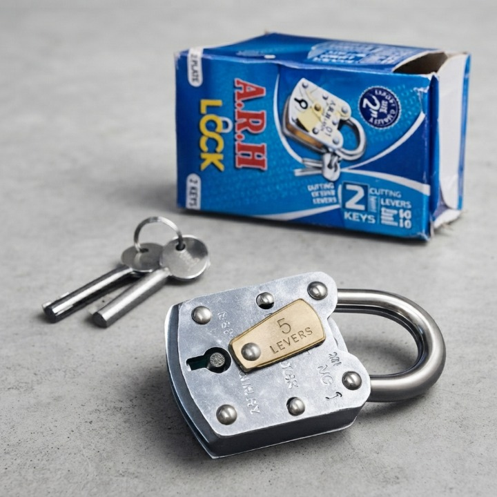 ARH 50mm Solid Iron Heavy-Duty Security Padlock (5-Lever Anti-Pick)