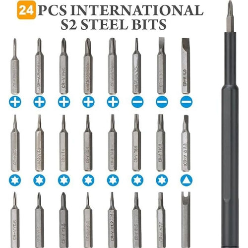 24-in-1 Precision Magnetic Screwdriver Set for Phones & Laptops