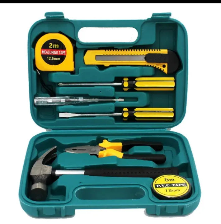 8-Piece Professional Home Repair & DIY Toolkit with Storage Box